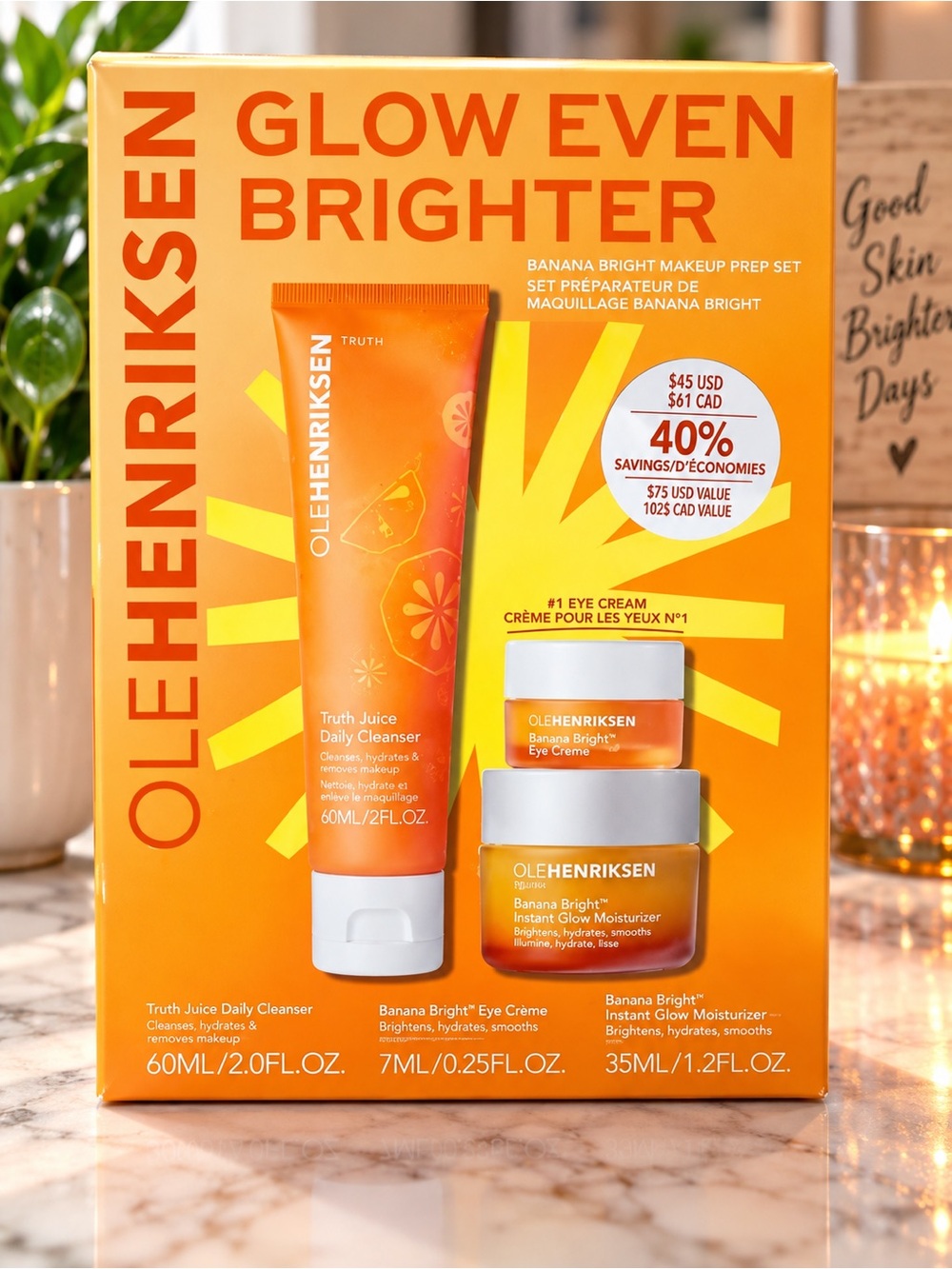 Ole Henriksen Orange Banana Bright Glow Even Brighter Skincare Set